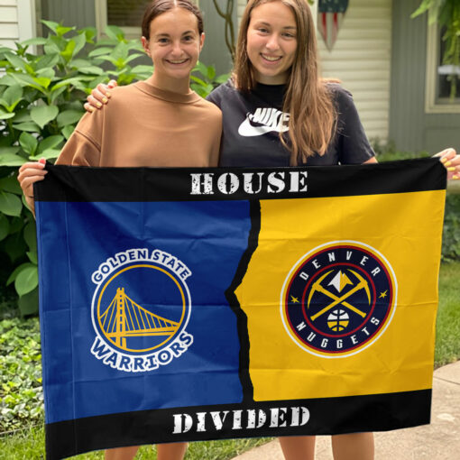 Warriors vs Nuggets House Divided Flag, NBA House Divided Flag