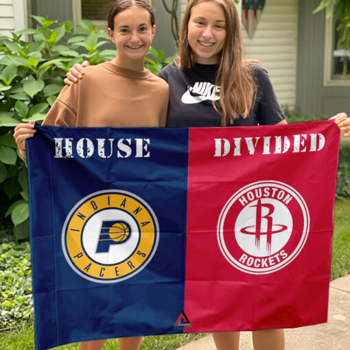 Pacers vs Rockets House Divided Flag, NBA House Divided Flag
