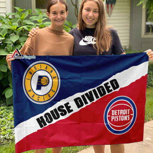 Pacers vs Pistons House Divided Flag, NBA House Divided Flag