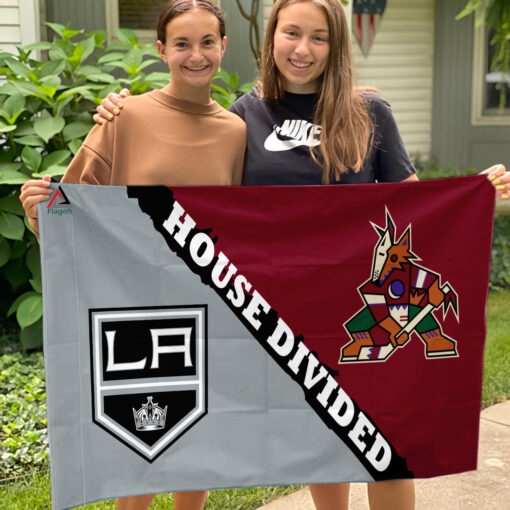 Kings vs Coyotes House Divided Flag, NHL House Divided Flag