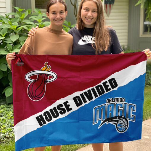 Heat vs Magic House Divided Flag, NBA House Divided Flag