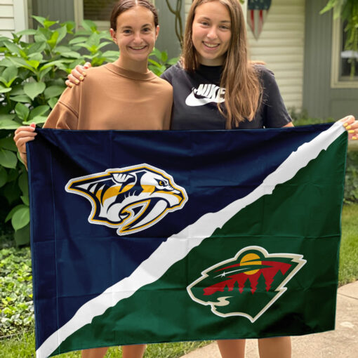 Predators vs Wild House Divided Flag, NHL House Divided Flag