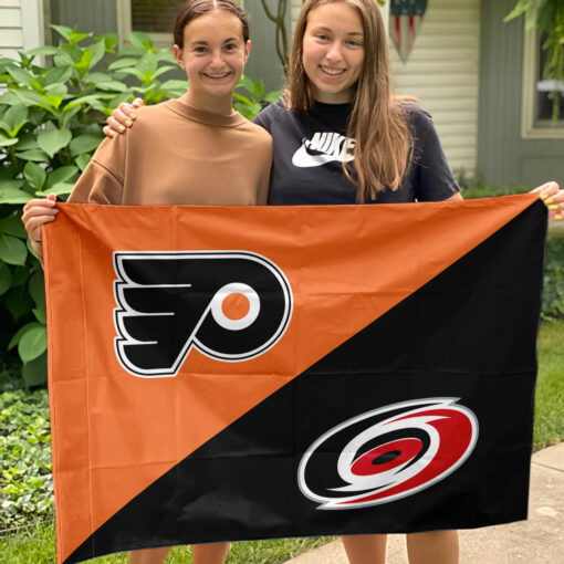 Flyers vs Hurricanes House Divided Flag, NHL House Divided Flag