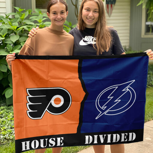 Flyers vs Lightning House Divided Flag, NHL House Divided Flag