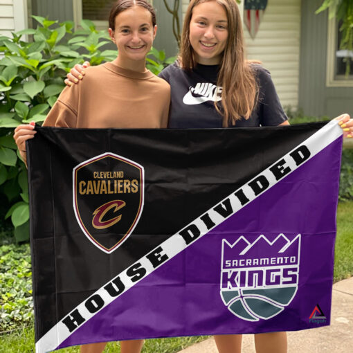 Cavaliers vs Kings House Divided Flag, NBA House Divided Flag