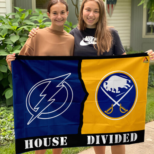 Lightning vs Sabres House Divided Flag, NHL House Divided Flag