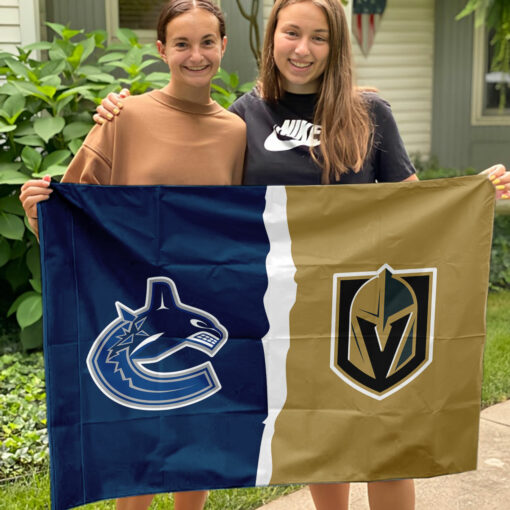Canucks vs Golden Knights House Divided Flag, NHL House Divided Flag