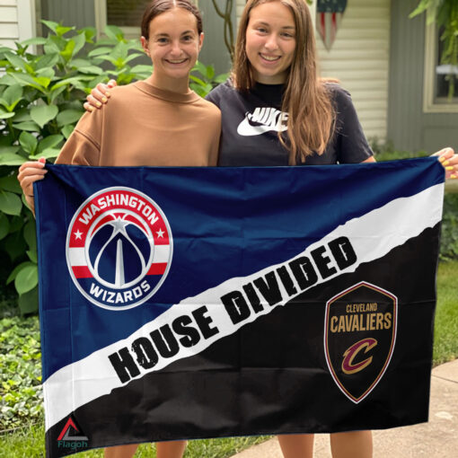 Wizards vs Cavaliers House Divided Flag, NBA House Divided Flag