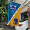 Hornets vs Warriors House Divided Flag, NBA House Divided Flag
