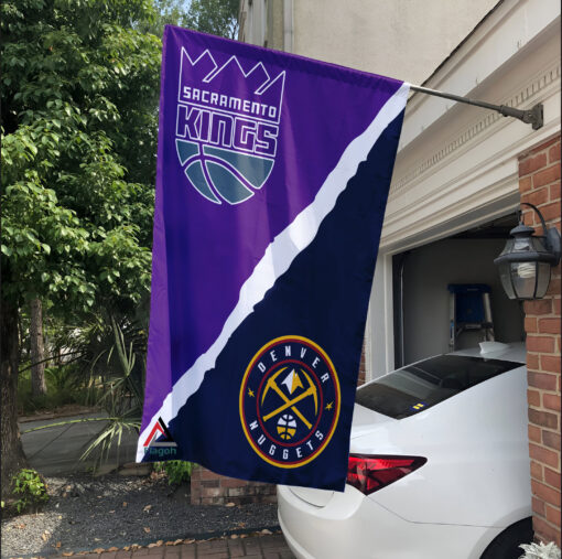 Kings vs Nuggets House Divided Flag, NBA House Divided Flag