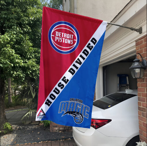 Pistons vs Magic House Divided Flag, NBA House Divided Flag