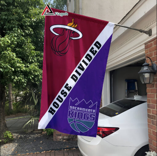 Heat vs Kings House Divided Flag, NBA House Divided Flag