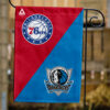 76ers vs Mavericks House Divided Flag, NBA House Divided Flag