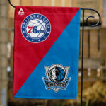 76ers vs Mavericks House Divided Flag, NBA House Divided Flag