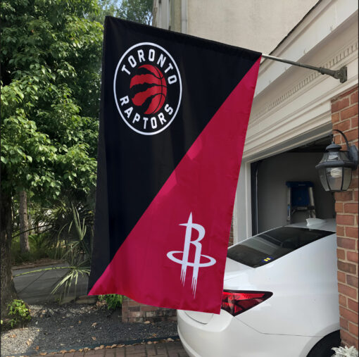 Raptors vs Rockets House Divided Flag, NBA House Divided Flag