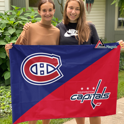 Canadiens vs Capitals House Divided Flag, NHL House Divided Flag