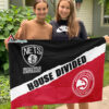 Nets vs Hawks House Divided Flag, NBA House Divided Flag