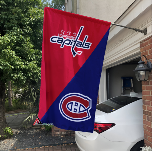 Capitals vs Canadiens House Divided Flag, NHL House Divided Flag