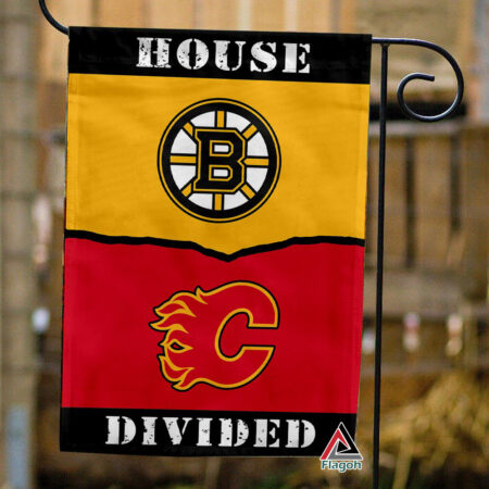 Bruins vs Flames House Divided Flag, NHL House Divided Flag