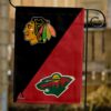 Blackhawks vs Wild House Divided Flag, NHL House Divided Flag