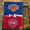 Knicks vs Pistons House Divided Flag, NBA house divided flag