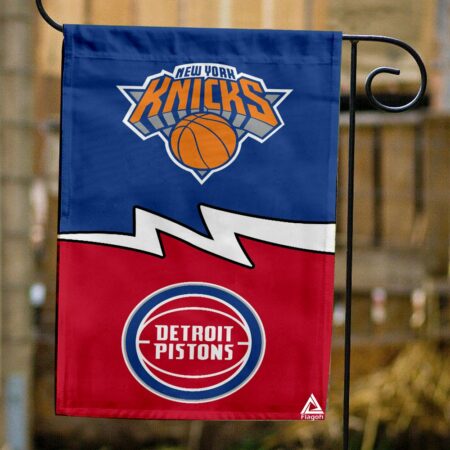 Knicks vs Pistons House Divided Flag, NBA House Divided Flag