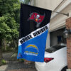 Buccaneers vs Chargers House Divided Flag, NFL House Divided Flag, NFL House Divided Flag
