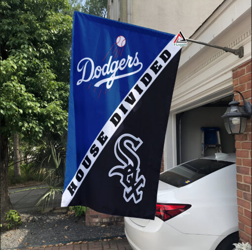 Dodgers vs White Sox House Divided Flag, MLB House Divided Flag