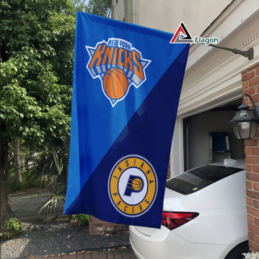 Knicks vs Pacers House Divided Flag, NBA House Divided Flag
