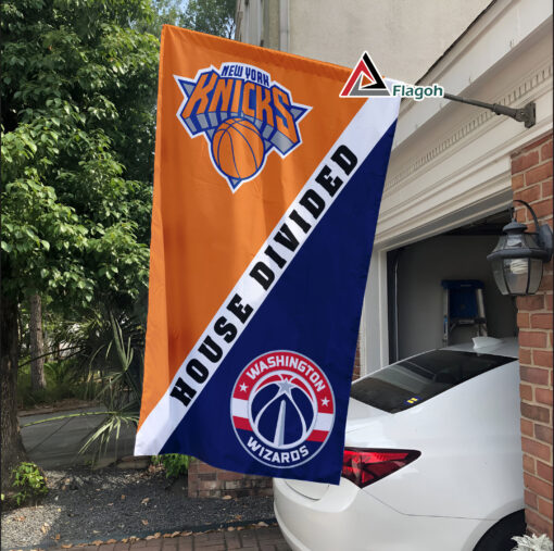 Knicks vs Wizards House Divided Flag, NBA House Divided Flag