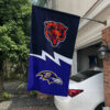 Bears vs Ravens House Divided Flag, NFL House Divided Flag, NFL House Divided Flag