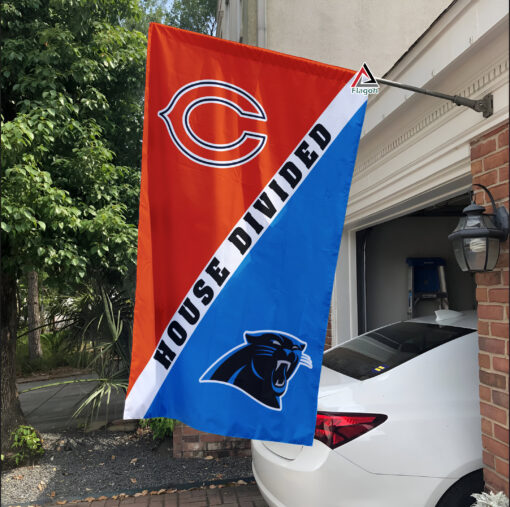 Bears vs Panthers House Divided Flag, NFL House Divided Flag