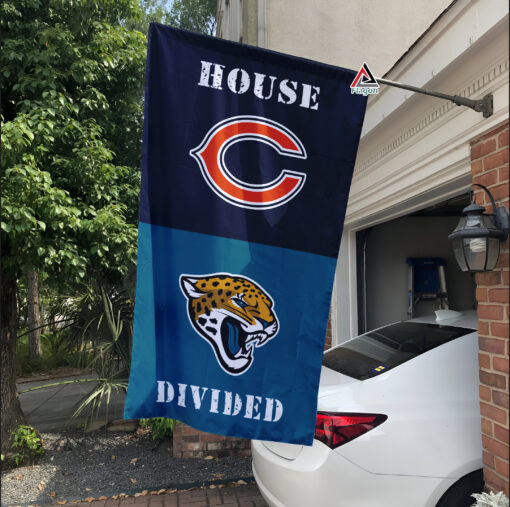 Bears vs Jaguars House Divided Flag, NFL House Divided Flag
