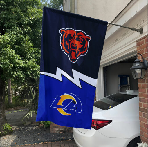 Bears vs Rams House Divided Flag, NFL House Divided Flag