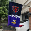 Bears vs Vikings House Divided Flag, NFL House Divided Flag, NFL House Divided Flag