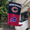 Bears vs Bills House Divided Flag, NFL House Divided Flag, NFL House Divided Flag