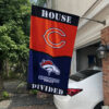 Bears vs Broncos House Divided Flag, NFL House Divided Flag, NFL House Divided Flag