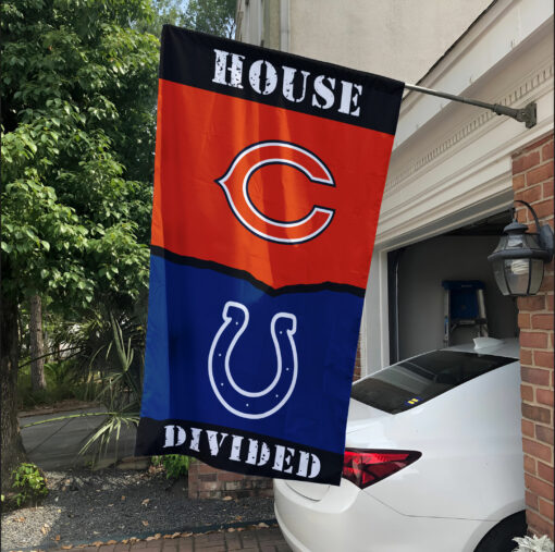 Bears vs Colts House Divided Flag, NFL House Divided Flag