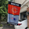 Bears vs Patriots House Divided Flag, NFL House Divided Flag, NFL House Divided Flag