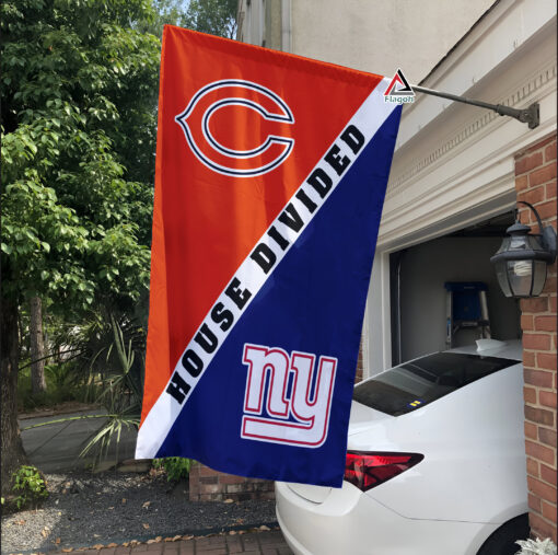 Bears vs Giants House Divided Flag, NFL House Divided Flag