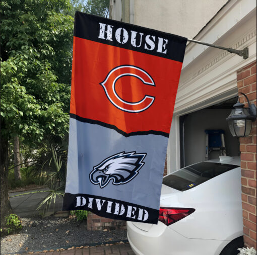 Bears vs Eagles House Divided Flag, NFL House Divided Flag