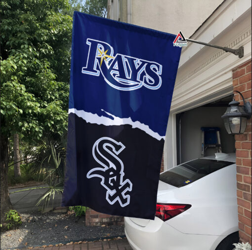 Rays vs White Sox House Divided Flag, MLB House Divided Flag
