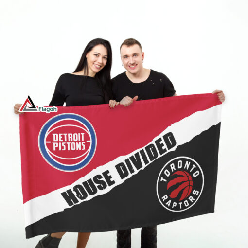 Pistons vs Raptors House Divided Flag, NBA House Divided Flag