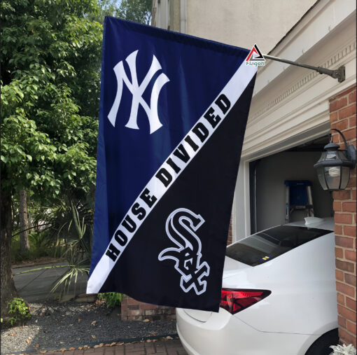 Yankees vs White Sox House Divided Flag, MLB House Divided Flag