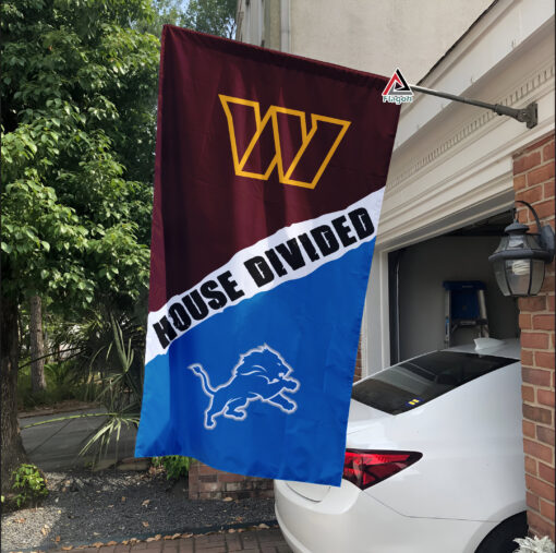 Commanders vs Lions House Divided Flag, NFL House Divided Flag