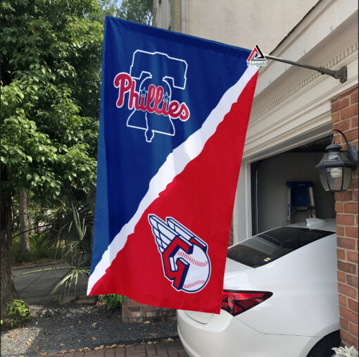 Phillies vs Guardians House Divided Flag, MLB House Divided Flag