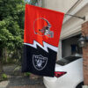 Browns vs Raiders House Divided Flag, NFL House Divided Flag