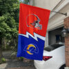 Browns vs Rams House Divided Flag, NFL House Divided Flag