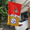 Browns vs Steelers House Divided Flag, NFL House Divided Flag