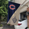 Bears vs Saints House Divided Flag, NFL House Divided Flag, NFL House Divided Flag